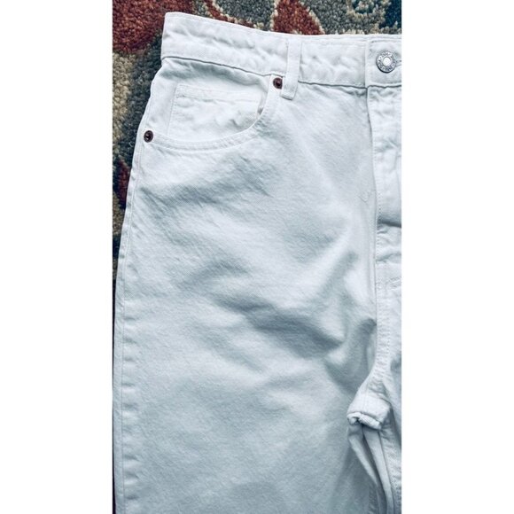 ZARA Mid-Rise Jeans  White SZ 10 Full Length Straight - Picture 3 of 11